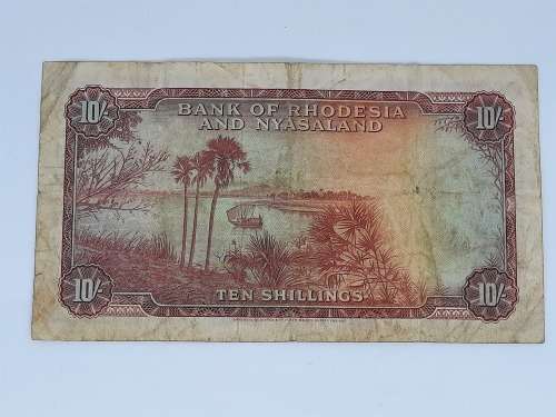BANK OF RHODESIA AND NYASALAND 25TH JANUARY 1961 TEN SHILLING BANK NOTE