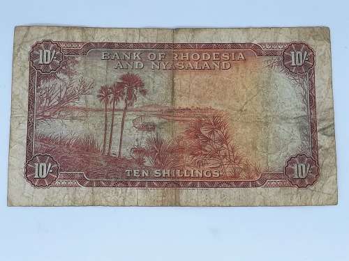 BANK OF RHODESIA AND NYASALAND 22ND APRIL 1960 10 SHILLING BANK NOTE