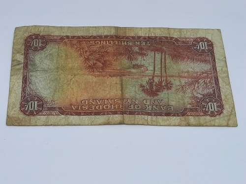 BANK OF RHODESIA AND NYASALAND 22ND APRIL 1960 10 SHILLING BANK NOTE