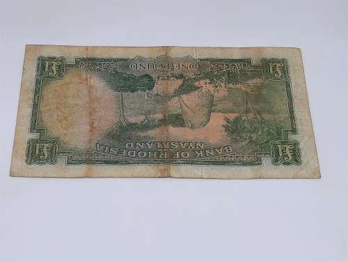 BANK OF RHODESIA AND NYASALAND 25TH JANUARY 1961 ONE POUND BANKNOTE