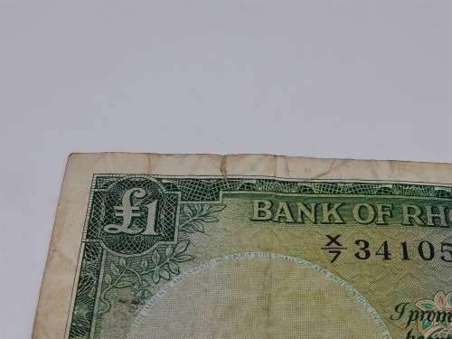BANK OF RHODESIA AND NYASALAND 1ST OCTOBER 1956 ONE POUND BANKNOTE