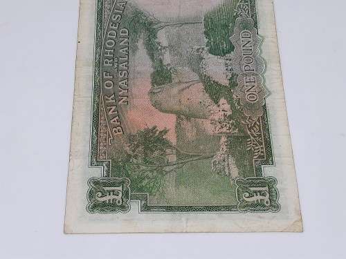 BANK OF RHODESIA AND NYASALAND 20TH MAY 1960 ONE POUND BANK NOTE
