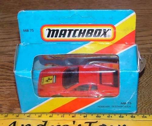 1983 Matchbox ~ Blue Window Box ~ MB75 Ferrari Testarossa ~ Boxed