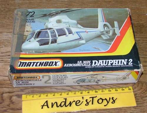 Vintage Kit by Matchbox ~ PK-0038 ~ SA 365N Aerospatiale Dauphin2 ~ Plastic Kit ~ 1986