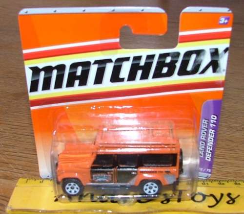 2009 Matchbox ~ No72/75 ~ Land Rover Defender 110 ~ Mint on short card