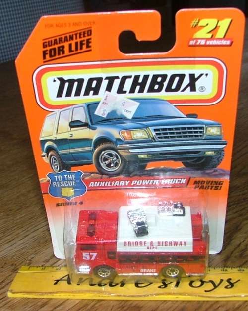 1997 Matchbox ~ No21 Auxilary Power Truck ~ Mint on Long card