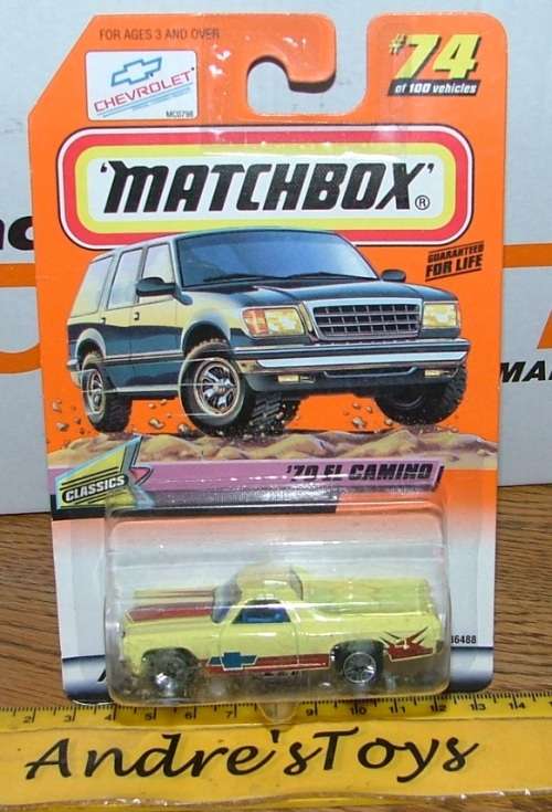 1998 Matchbox ~ No74 '70 EL Camino ~ Mint on Long card
