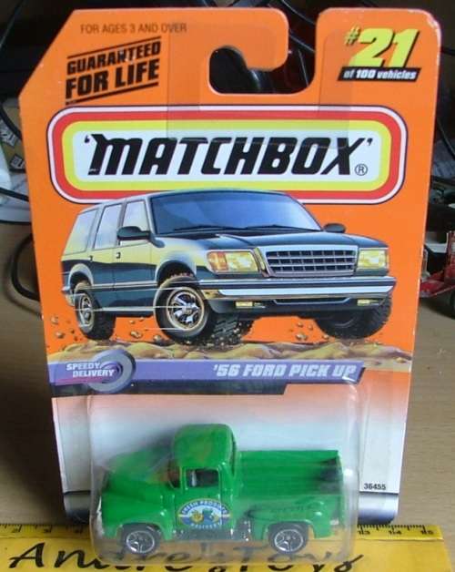 1998 Matchbox ~ 21 ~ '56 Ford Pick Up ~ Mint on Long card