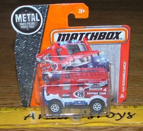 2013 Matchbox ~ #81 of 125 ~ 4 X 4 Scrambulance ~  Mint on Short Card