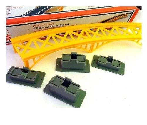 Vintage Lima 5 piece curved bridge set 600055, HO scale in original box