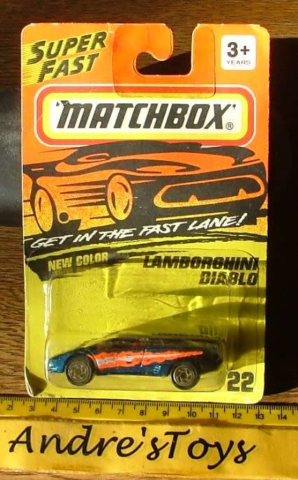 1993 Matchbox ~ #22 ~ Lamborghini Diablo ~ Mint on Long card