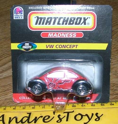 1998 Matchbox ~ Taco Bell ~ Madness ~ VW Concept ~ Rare ~ Mint on short card