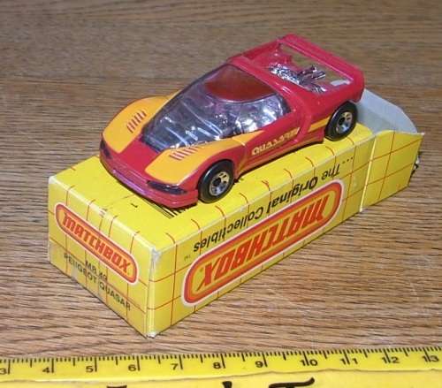 1983 Matchbox MB49 Peugeot Quasar ~  With a Red Grid type Original Box