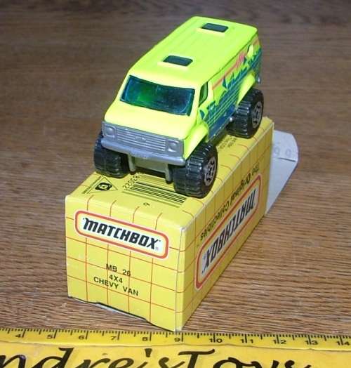 1993  Matchbox MB26 4x4 Chevy Van ~  With a Black Grid type Original Box
