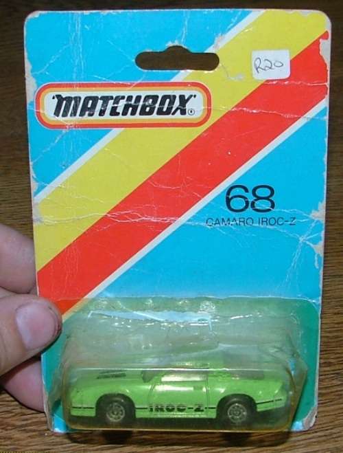 1983 Matchbox ~ MB 68 Camaro Iroc -Z RARE ~ Mint on Long card