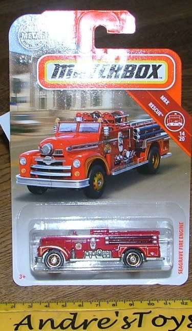 2018 Matchbox ~ No 55/100  Seagrave Fire Engine ~ Mint on Long card