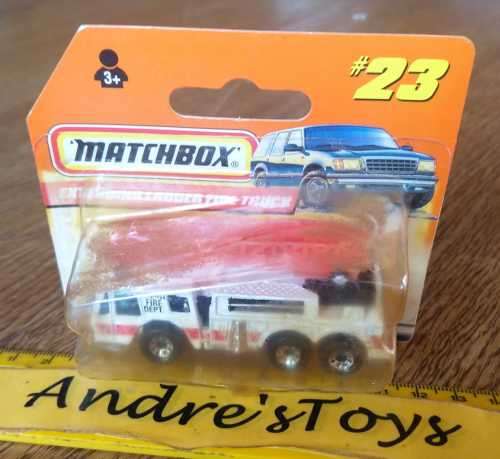 1997 Matchbox ~ No23 Extending Ladder Fire Truck ~ Mint on Short card