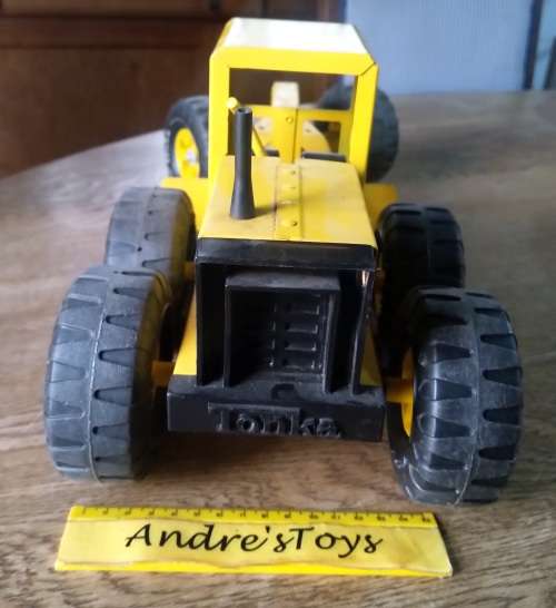 TONKA ~ (70's) VINTAGE 24" TURBO-DIESEL PRESSED STEEL ROAD GRADER VEHICLE