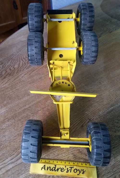 TONKA ~ (70's) VINTAGE 24" TURBO-DIESEL PRESSED STEEL ROAD GRADER VEHICLE