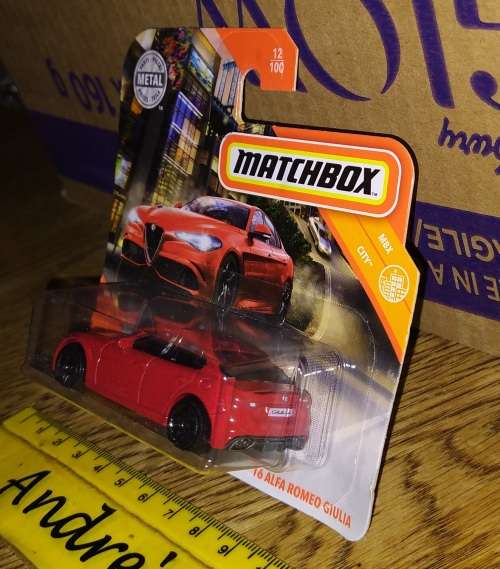 2019 Matchbox ~ 12/100 '16 Alfa Romeo Giulia ~ Mint on Short card