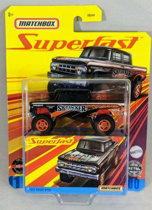 Matchbox Superfast #11 1968 DODGE D200 SKYJACKER TRUCK   ~ Mint on card with Display Box