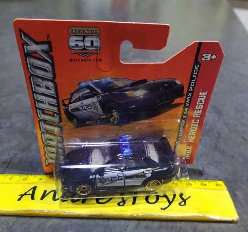 2012 Matchbox ~ BBK39-0818 Subaru Imprezza WRX Police ~ Mint on Short card