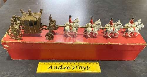 VINTAGE CRESCENT TOYS CORONATION COACH - with original box