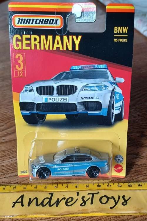 2021 Matchbox Germany ~3/12 2019 BMW M5 Police ~ Mint on Long card