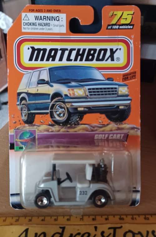 1999 Matchbox ~ No75 ~ Golf Cart ~ Mint on Long card