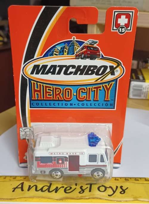 2002 Matchbox ~  #15 BloodMobile ~ Mint on Long Card