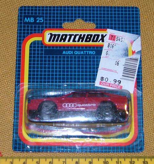 Matchbox 1987 - MB25 Audi Quattro ~ Mint On Short Card