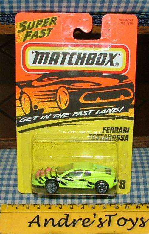 Matchbox ~ 1995  ~ No78 Ferrari Testarossa ~ Mint on Long card