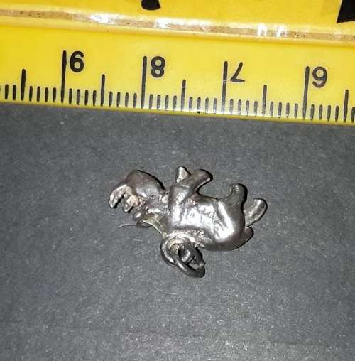 Vintage STERLING SILVER CHARM FOR BRACELET ~ Rhino