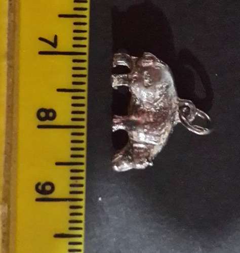 Vintage STERLING SILVER CHARM FOR BRACELET ~ Hippo