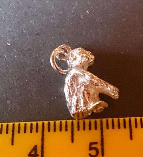 Vintage STERLING SILVER CHARM FOR BRACELET ~ Monkey