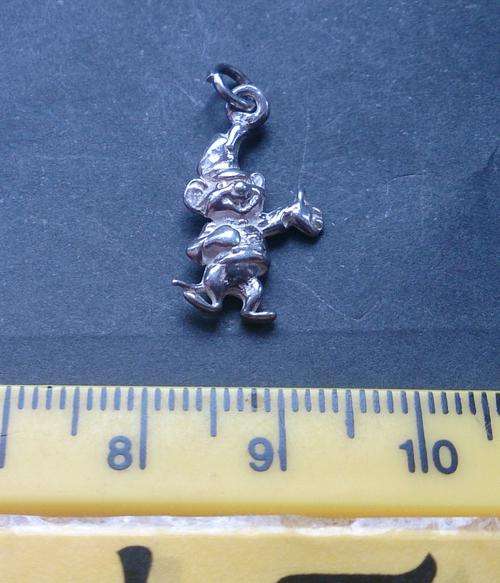 Vintage STERLING SILVER CHARM FOR BRACELET ~ Church Mouse