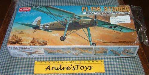 ACADEMY ~ 1/72 GERMAN FI.156 STORCH "AFRIKA KORPS" WITH KUBELWAGON 2212 ~ Boxed