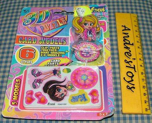 3D Puzzle - Card Models - Cute Girls - 6 Styles