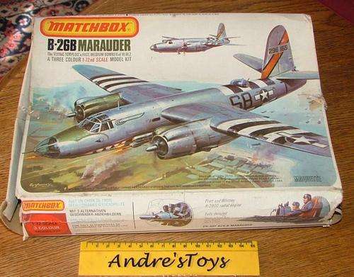 Matchbox Kit ~ PK407 B-26B Marauder ~ 1:72 Scale 3 colour Model kit