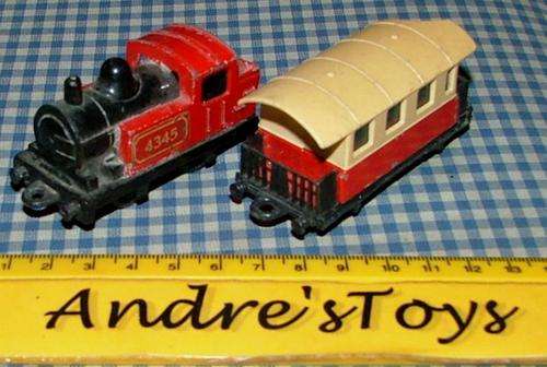 Spares or Repairs  - 1978 Matchbox ~ No43F 0-4-0 Steam Locmotive & No44F Railways Passenger Coach