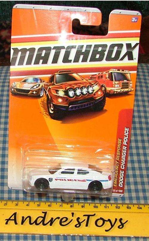 2009 Matchbox No58 Dodge Charger Police - Mint on long card