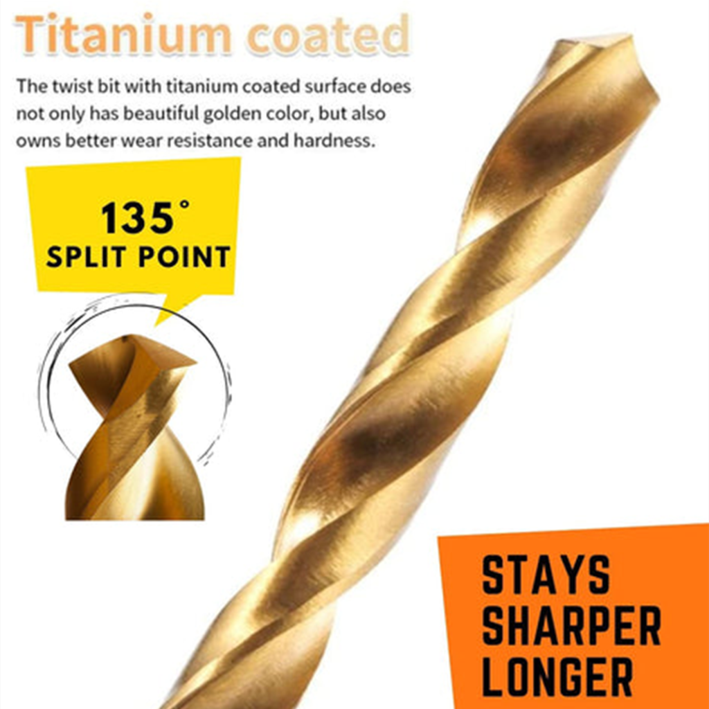 99 pieces high speed steel titanium plated accessories electric drill bit set with box