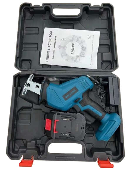 Cordless Electric Saber Saw Reciprocating Blade Saw Rechargeable Woodworking Hacksaw with 1 Battery