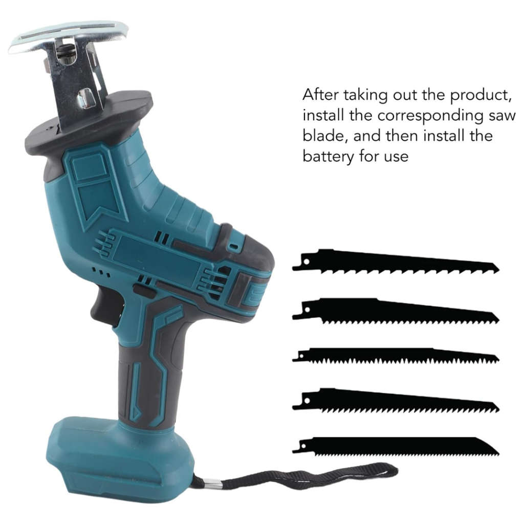 Cordless Electric Saber Saw Reciprocating Blade Saw Rechargeable Woodworking Hacksaw with 1 Battery