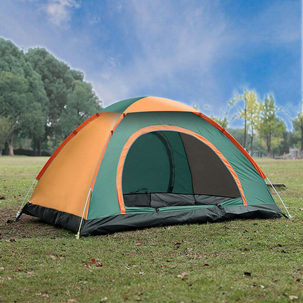 Outdoor tent 4 person camping tent large space quality and convenient four corner tent family travel