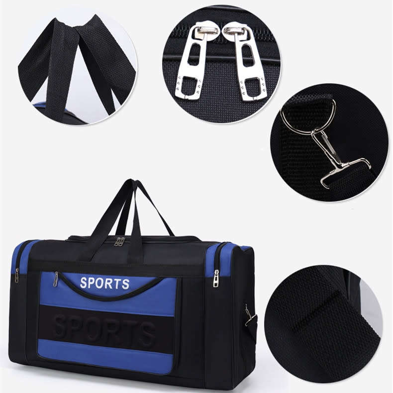 Large Capacity Portable Travel Bag Storage Luggage Bag - Color: BLACK