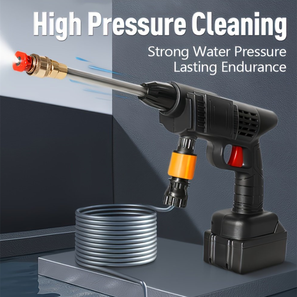 Portable 48V Cordless Car Wash Kit with High Pressure Spray Gun Rechargeable Car Wash Gun