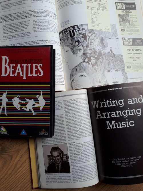 Beatles Memorabilia books and vintage VHS The Compleat Beatles published 1980s