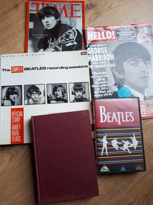 Beatles Memorabilia books and vintage VHS The Compleat Beatles published 1980s