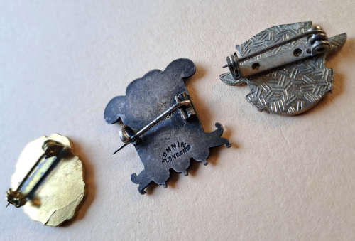 A vintage rare S.A.S.M railway Sterling Silver pin badge plus Rand Pioneers and Stilfontein Mine pin